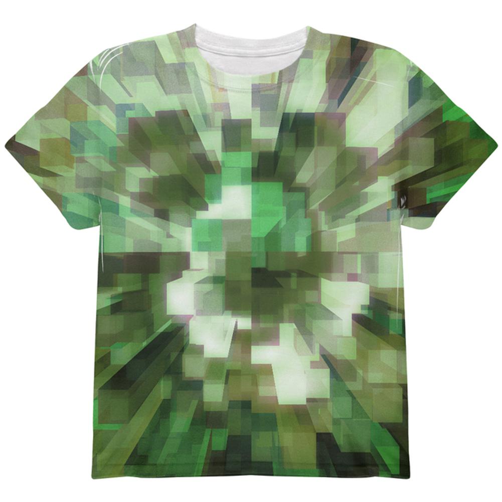 World Game Builder Camo Blocks All Over Youth T Shirt Youth T-Shirts Old Glory LG Multi 