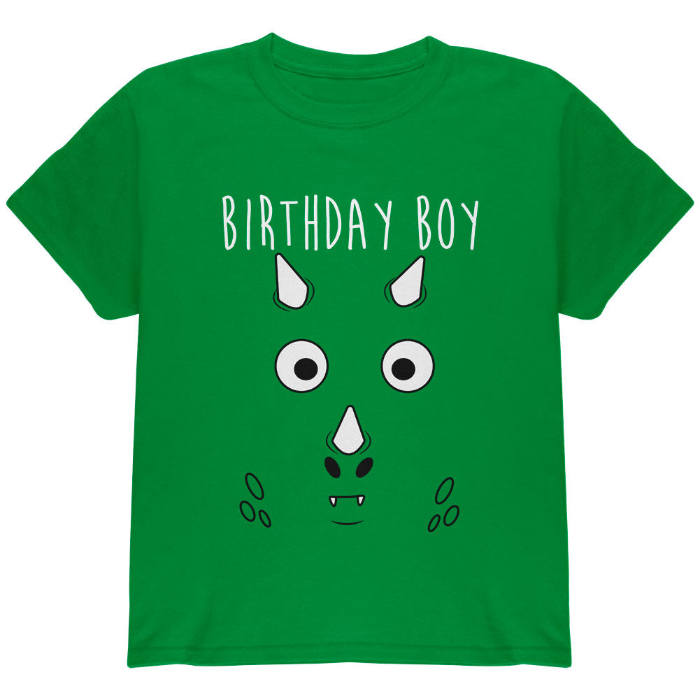 Birthday Boy Cartoon Cute Dragon Face Youth T Shirt Youth T-Shirts Old Glory YLG Irish Green 