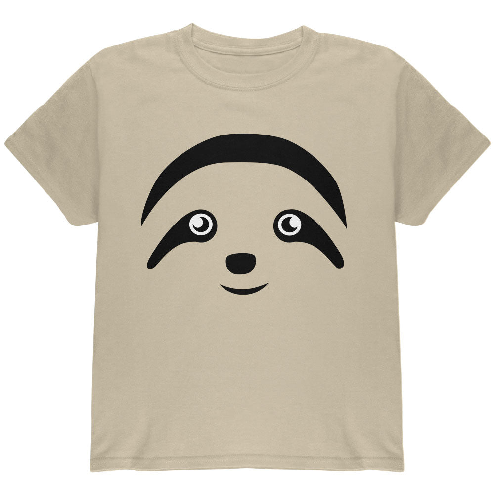 Cute Sloth Face Youth T Shirt Youth T-Shirts Old Glory YLG Sand 