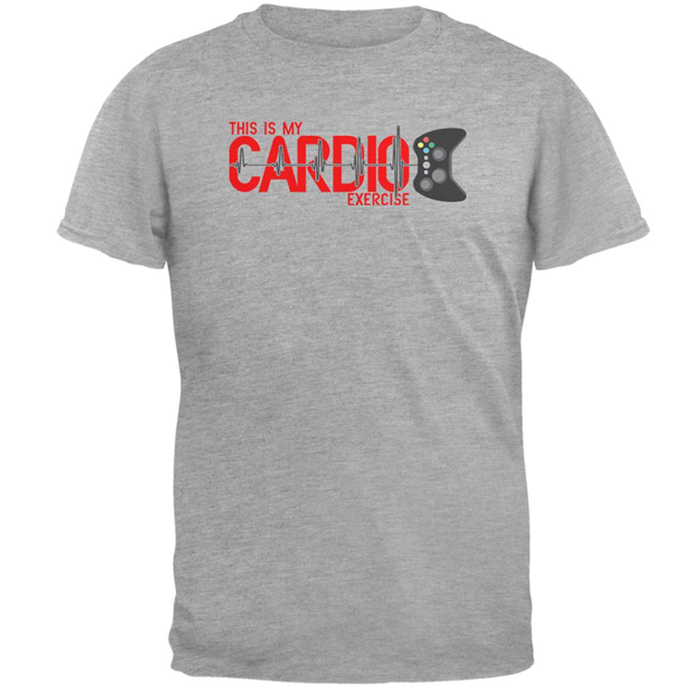 My Cardio Exercise Game Controller Heartbeat Mens Soft T Shirt Men's T-Shirts Old Glory SM Heather