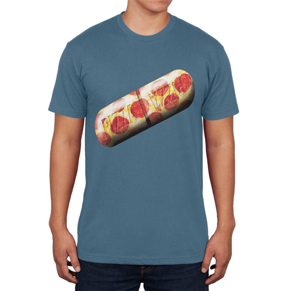 Pizza Is My Drug Pill Funny Mens T Shirt Men's T-Shirts Old Glory 2XL Indigo Blue 