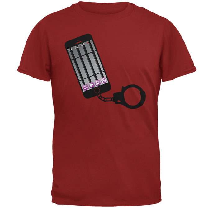 Prisoner to Your Cell Phone Mens T Shirt Men's T-Shirts Old Glory 2XL Cardinal Red 