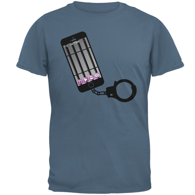 Prisoner to Your Cell Phone Mens T Shirt Men's T-Shirts Old Glory 2XL Indigo Blue 