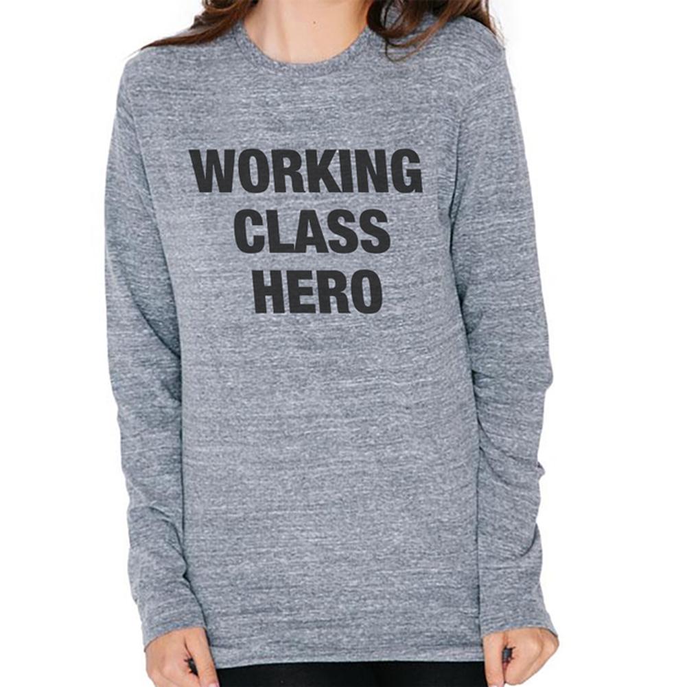 Working Class Hero Inspired By John Lennon Mens Soft Long Sleeve T Shirt Men's Long Sleeves Old Glory 2XL Heather 