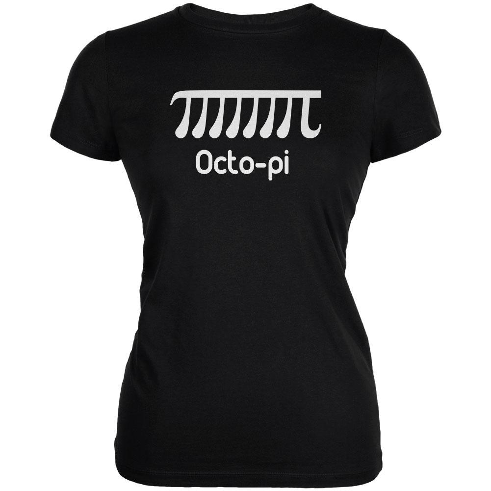 Pi Day Octo-Pi Octopi Funny Math Juniors Soft T Shirt Juniors T-Shirts Old Glory 2XL Black 