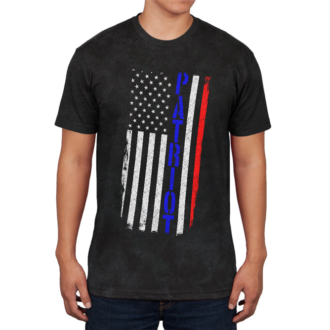 4th of July Patriot American Distressed Flag Mens Soft T Shirt Men's T-Shirts 4th of July SM Charcoal Black 