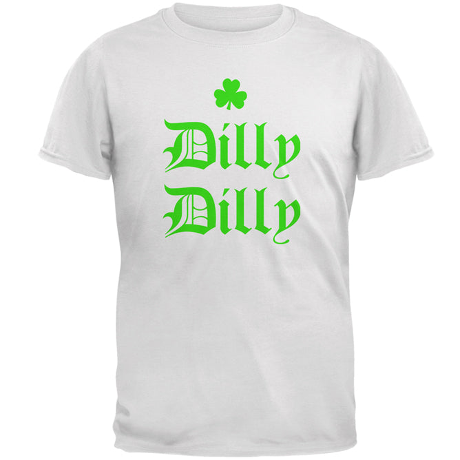 St. Patricks Day Dilly Dilly Shamrock Mens T Shirt Men's T-Shirts Old Glory 2XL White 