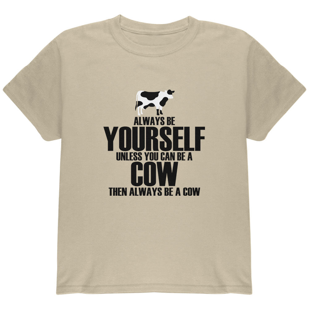 Always Be Yourself Cow Youth T Shirt Youth T-Shirts Old Glory YLG Brown 