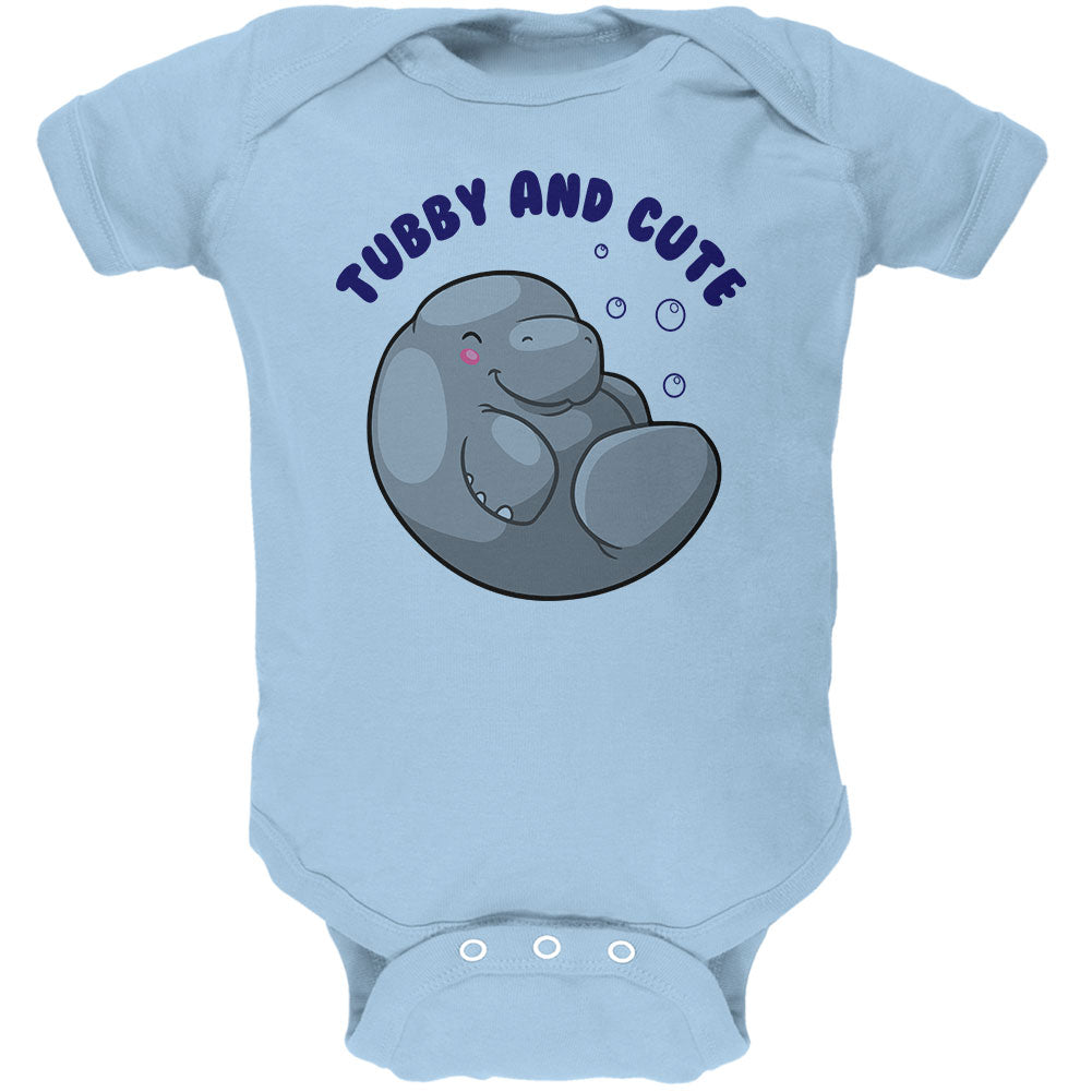 Manatee Tubby And Cute Chubby Sea Potato Soft Baby One Piece Baby One Piece Old Glory 0-3M Light Blue 