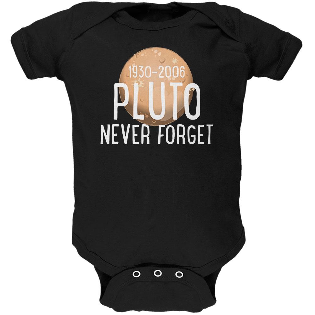 Planet Pluto Never Forget Dwarf Soft Baby One Piece Baby One Piece Old Glory 0-3M Black 