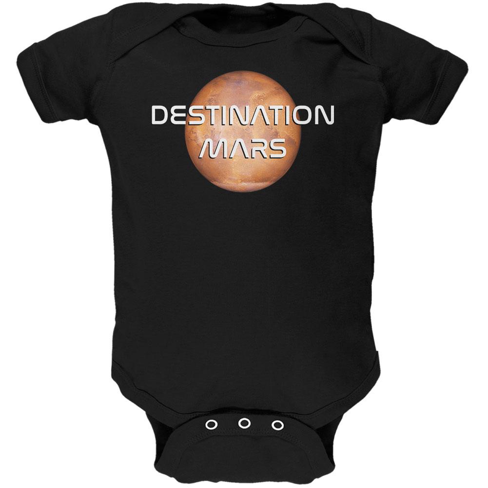 Planet Mars Destination Soft Baby One Piece Baby One Piece Old Glory 0-3M Black 