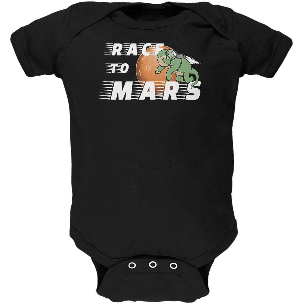 Planet Mars Race Dino Dinosaur Soft Baby One Piece Baby One Piece Old Glory 0-3M Black 