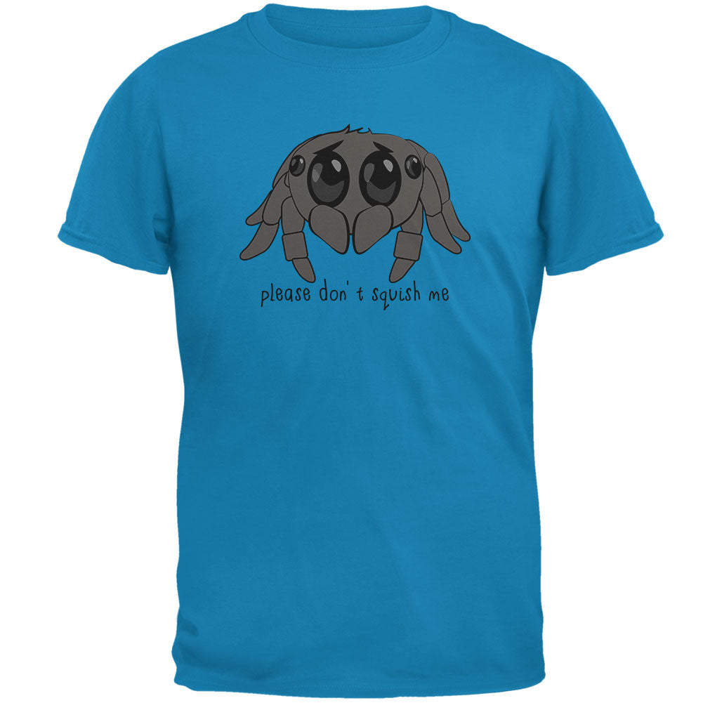 Cute Jumping Spider Cartoon Please Don't Squish Me Mens T Shirt Men's T-Shirts Old Glory 2XL Sapphire 