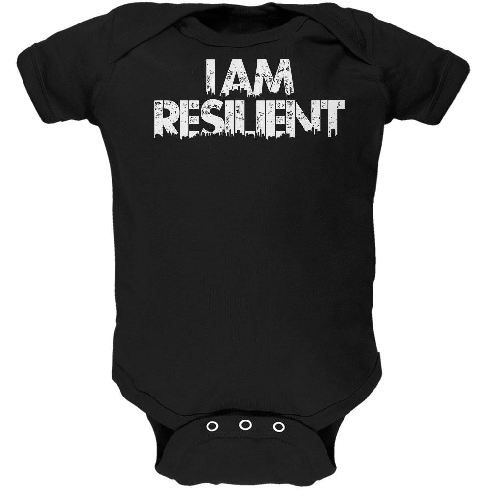 I Am Resilient Soft Baby One Piece Baby One Piece Old Glory 0-3M Black 