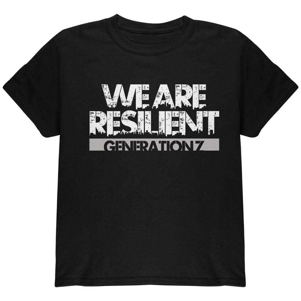 We Are Resilient Generation Z Youth T Shirt Youth T-Shirts Old Glory LG Black 