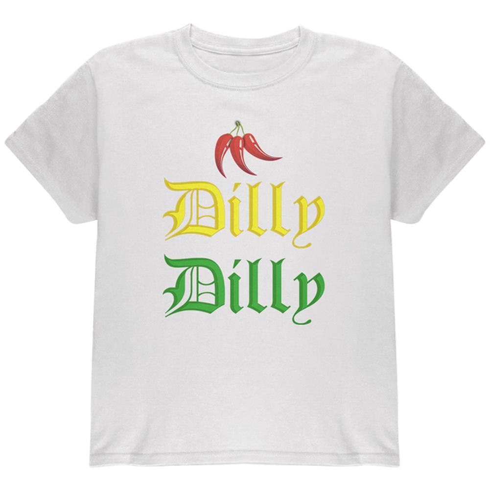 Cinco De Mayo Dilly Dilly Hot Peppers Youth T Shirt Youth T-Shirts Old Glory LG White 