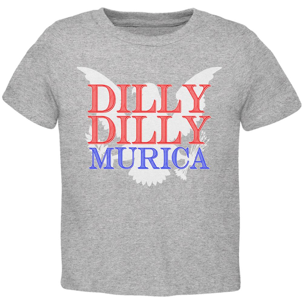 4th of July Dilly Dilly MURICA Toddler T Shirt Toddler T-Shirts Old Glory 2T Heather 