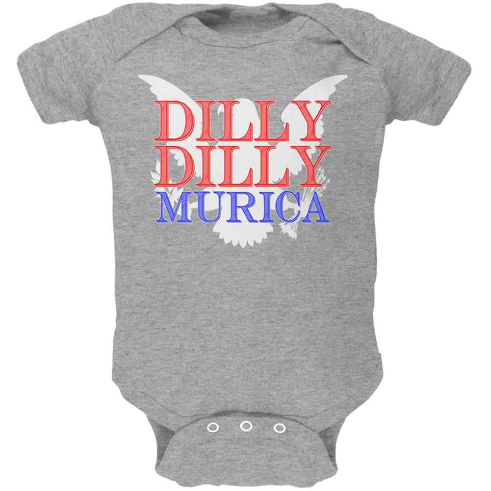 4th of July Dilly Dilly MURICA Soft Baby One Piece Baby One Piece Old Glory 0-3M Heather 