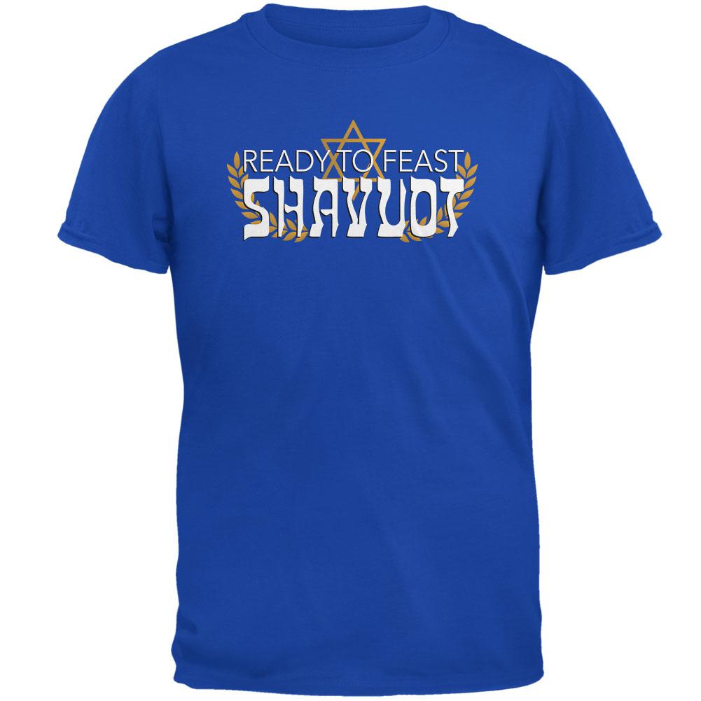 Jewish Shavout Ready To Feast Wheat Mens Soft T Shirt Men's T-Shirts Old Glory 2XL Royal 