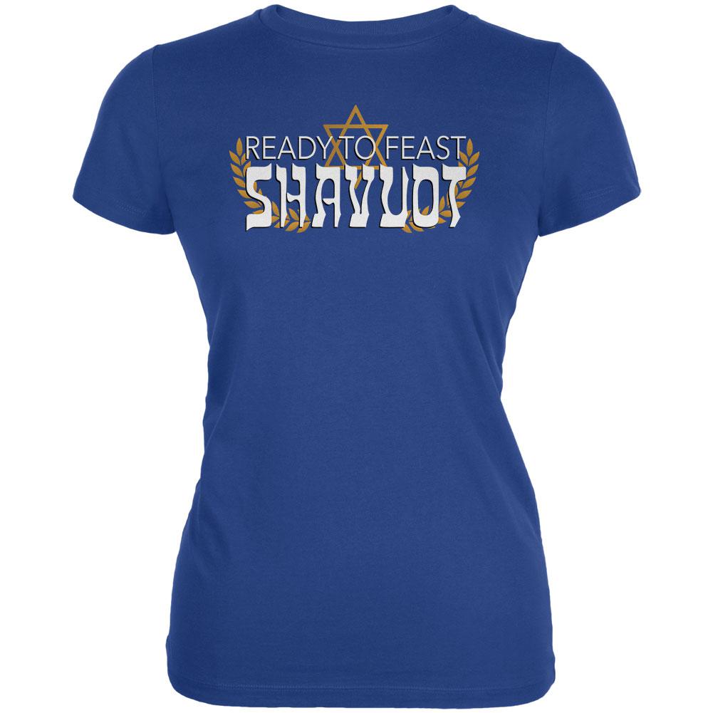 Jewish Shavout Ready To Feast Wheat Juniors Soft T Shirt Juniors T-Shirts Old Glory 2XL Royal 