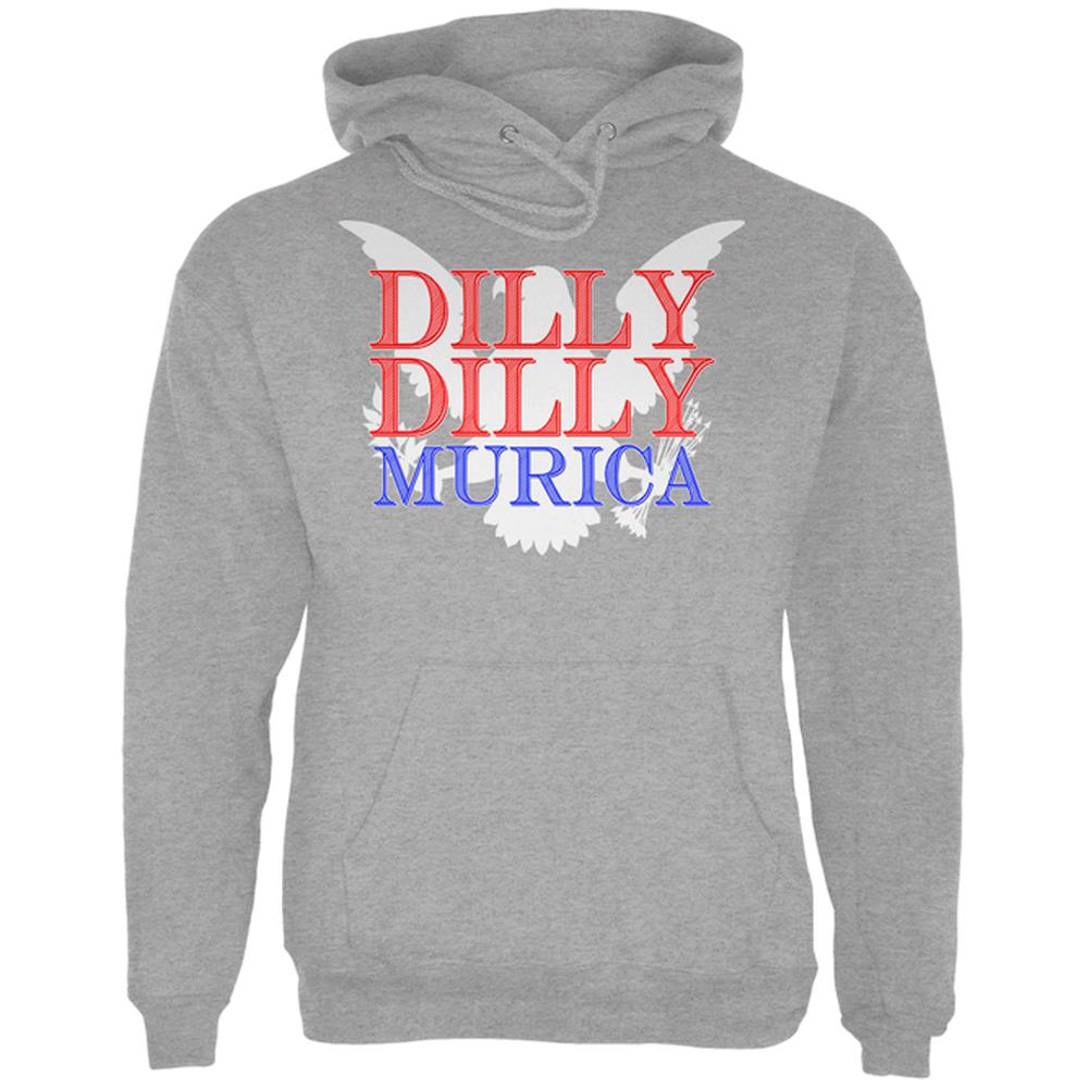 4th of July Dilly Dilly MURICA Mens Hoodie Men's Hoodies Old Glory 2XL Storm Grey 