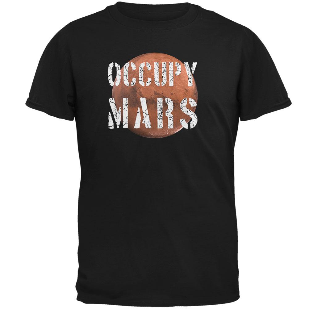 Planet Mars Occupy Mars Mens Soft T Shirt Men's T-Shirts Old Glory 2XL Black 