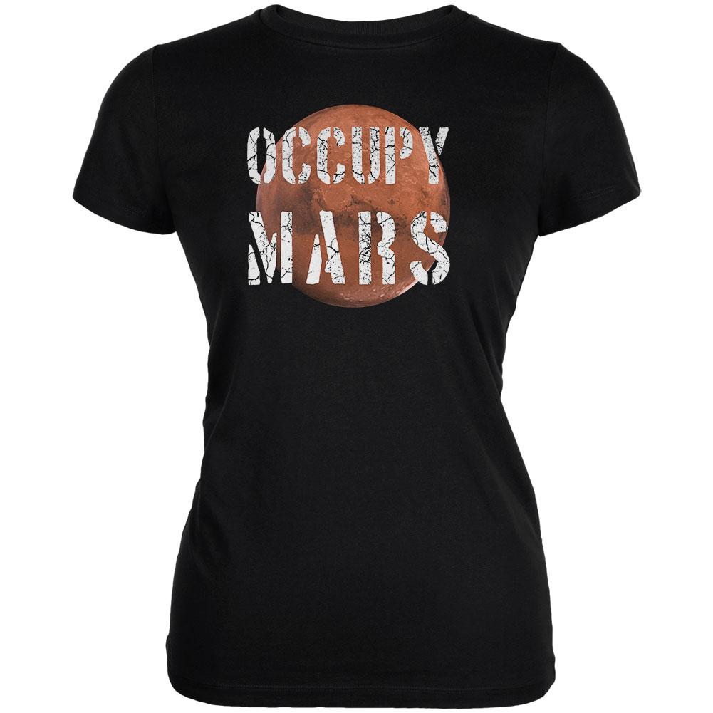 Planet Mars Occupy Mars Juniors Soft T Shirt Juniors T-Shirts Old Glory 2XL Black 