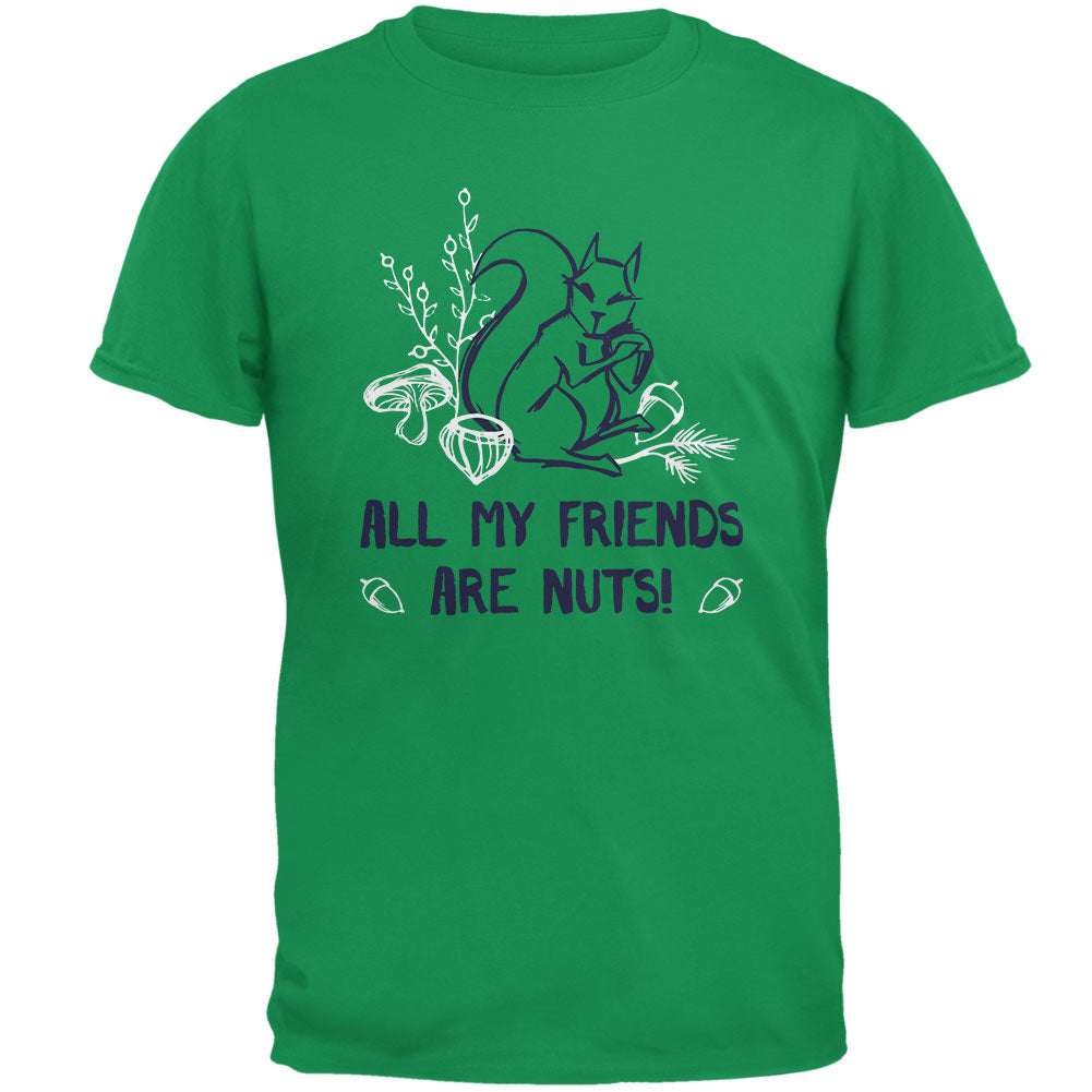 Squirrel All My Friends are Nuts Mens T Shirt Men's T-Shirts Old Glory 2XL Irish Green 