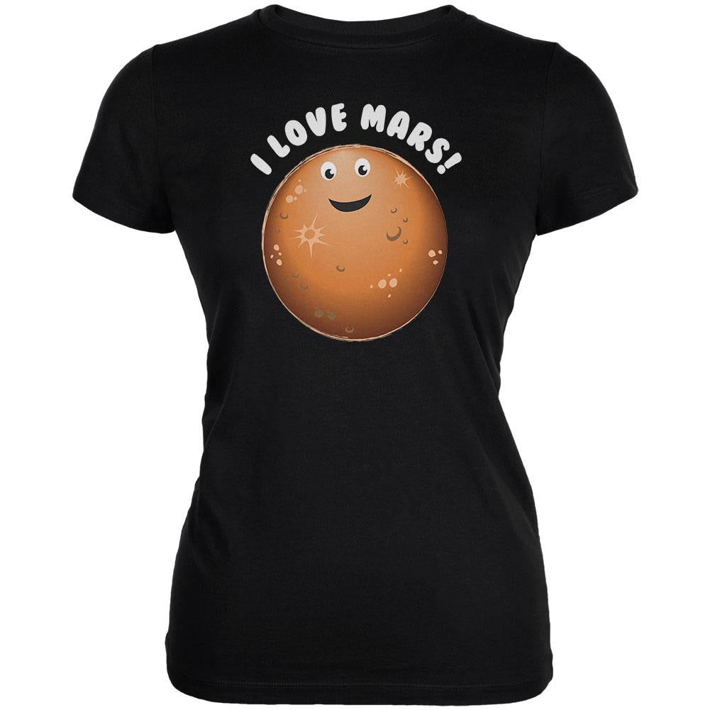 Planet Mars I Love Mars Juniors Soft T Shirt Juniors T-Shirts Old Glory 2XL Black 