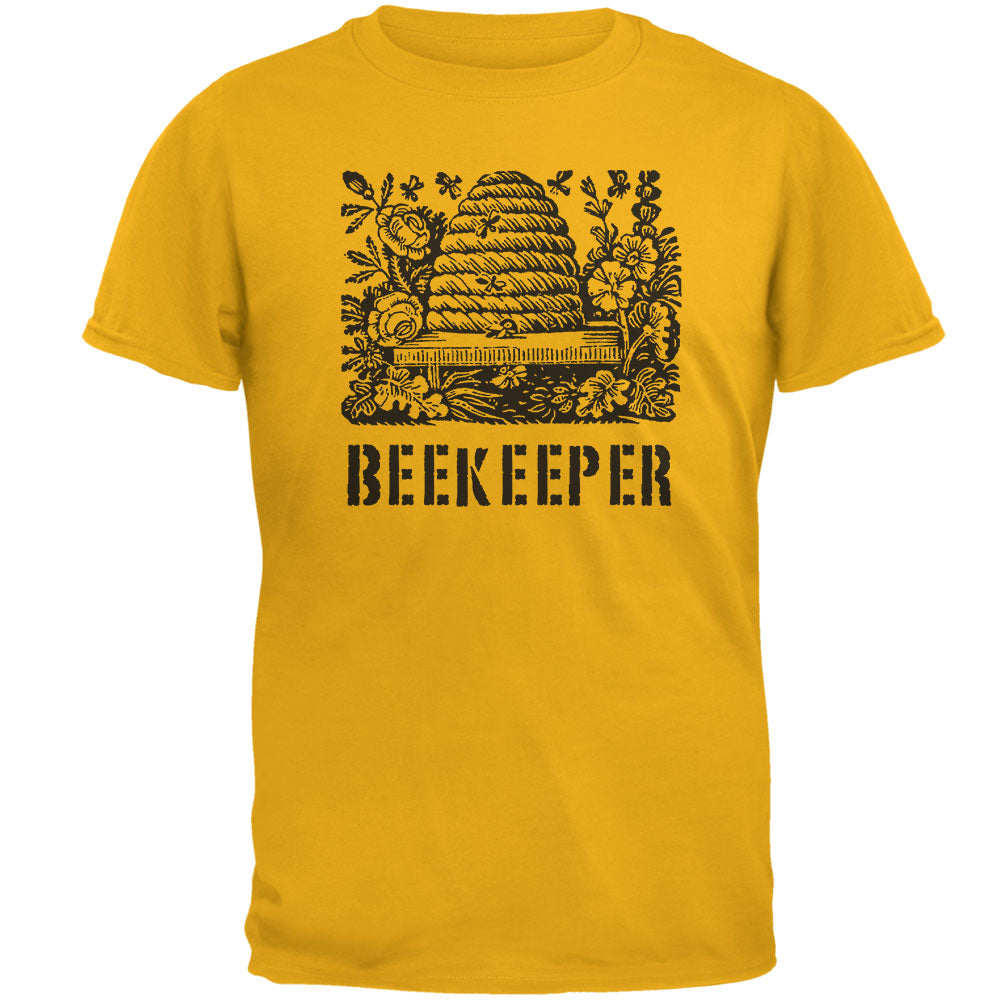 Vintage Bee Beekeeper Hive Mens T Shirt Men's T-Shirts global 2XL Gold 