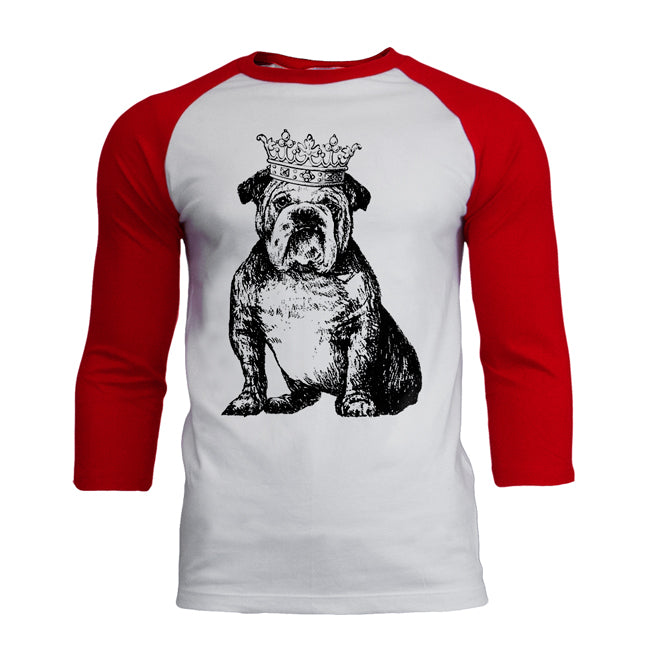 Bulldog Crown Mens Soft Raglan T Shirt Men's T-Shirts Old Glory 2XL White 