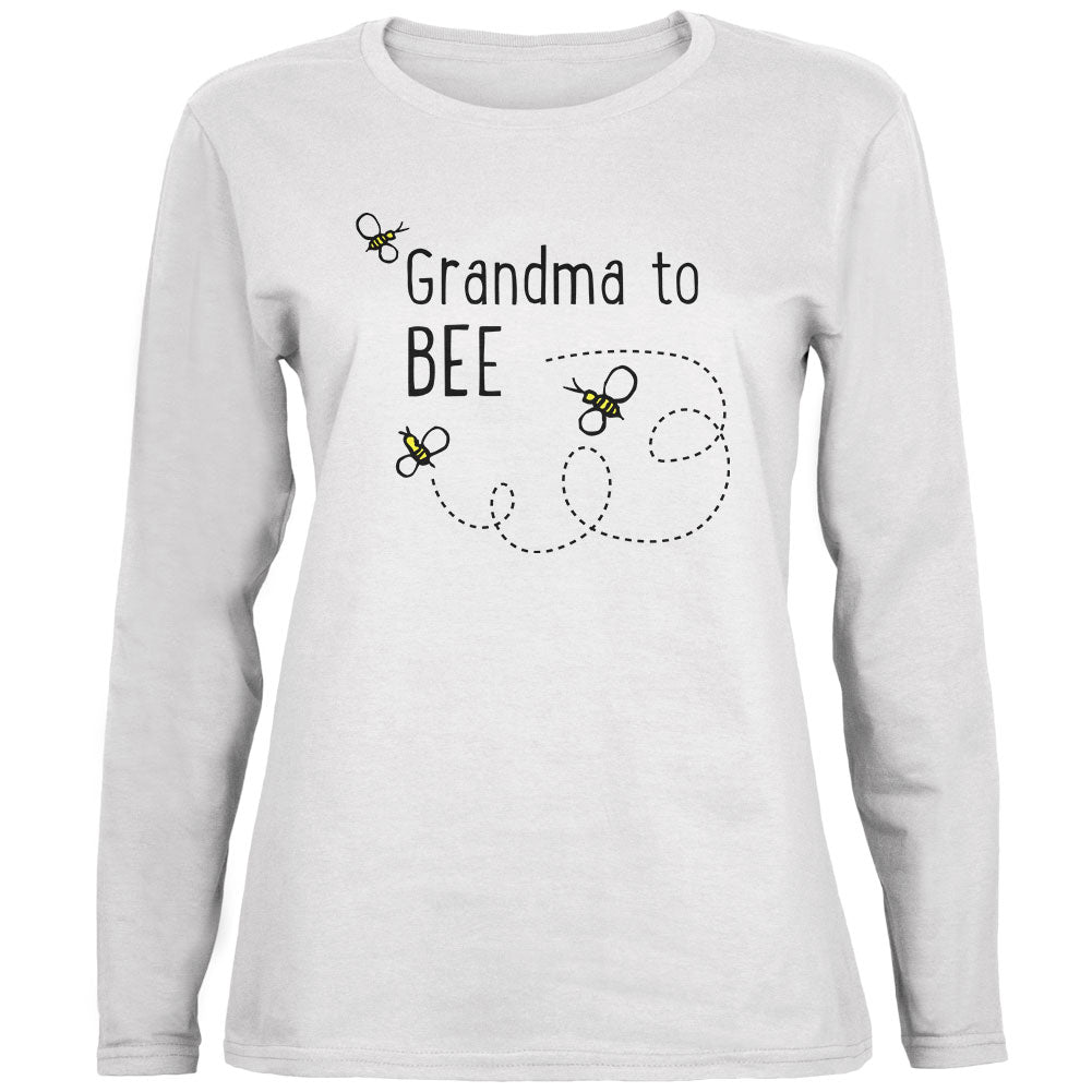 Bees Bumblebee Grandma to Bee Be Ladies' Relaxed Jersey Long-Sleeve Tee Women's Long Sleeves global 2XL White 