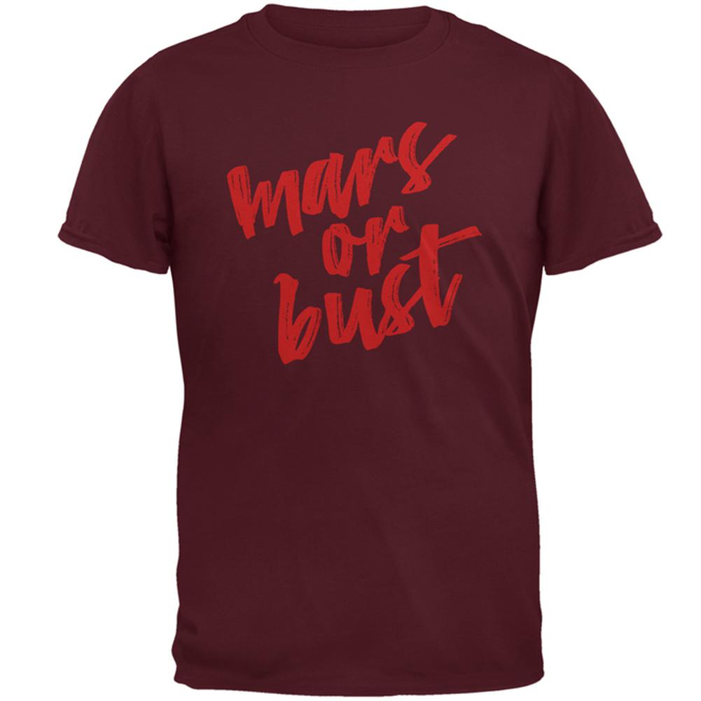 Mars or Bust Mens T Shirt Men's T-Shirts Old Glory 2XL Maroon 