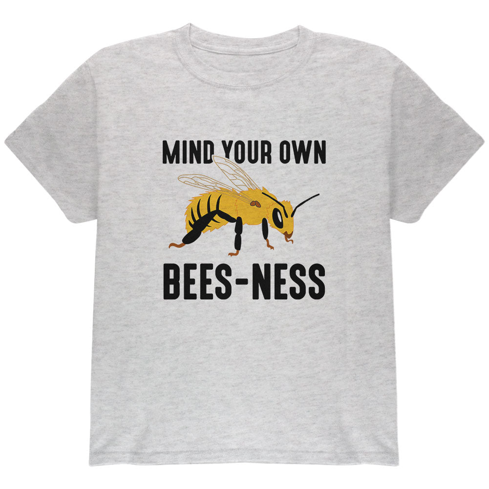 Honey Bee Mind Your Own Bees-ness Business Youth T Shirt Youth T-Shirts global YLG Ash 