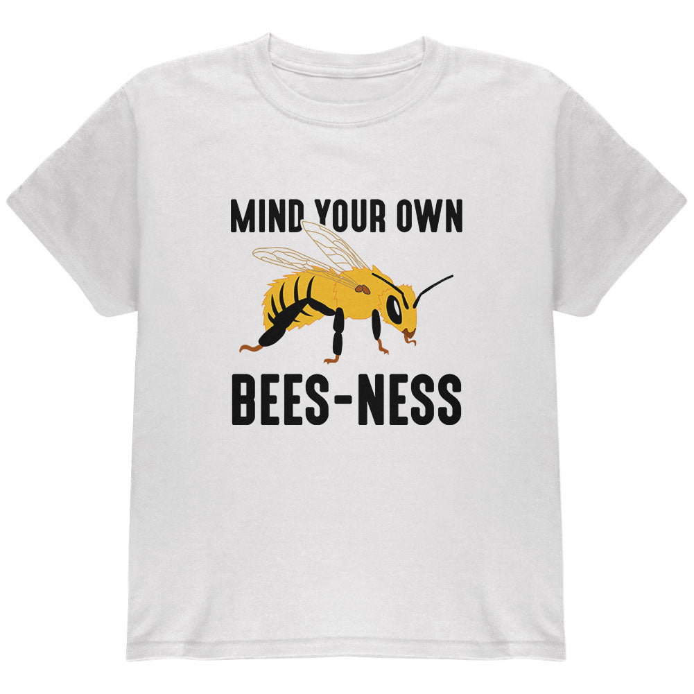 Honey Bee Mind Your Own Bees-ness Business Youth T Shirt Youth T-Shirts global YLG White 