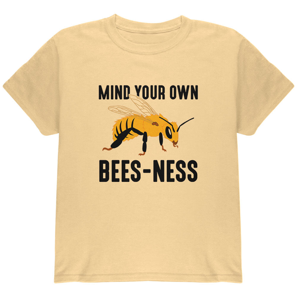 Honey Bee Mind Your Own Bees-ness Business Youth T Shirt Youth T-Shirts global YLG Yellow Haze 