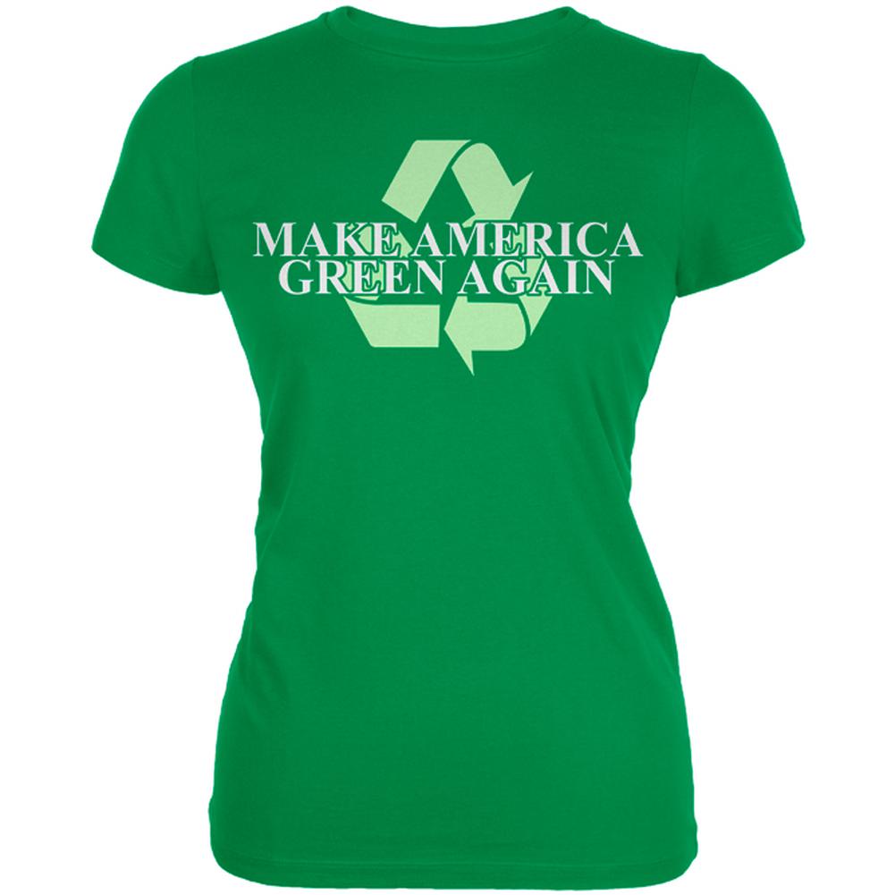 Make America Green Again Recycle Juniors Soft T Shirt Juniors T-Shirts Old Glory 2XL Irish Green 