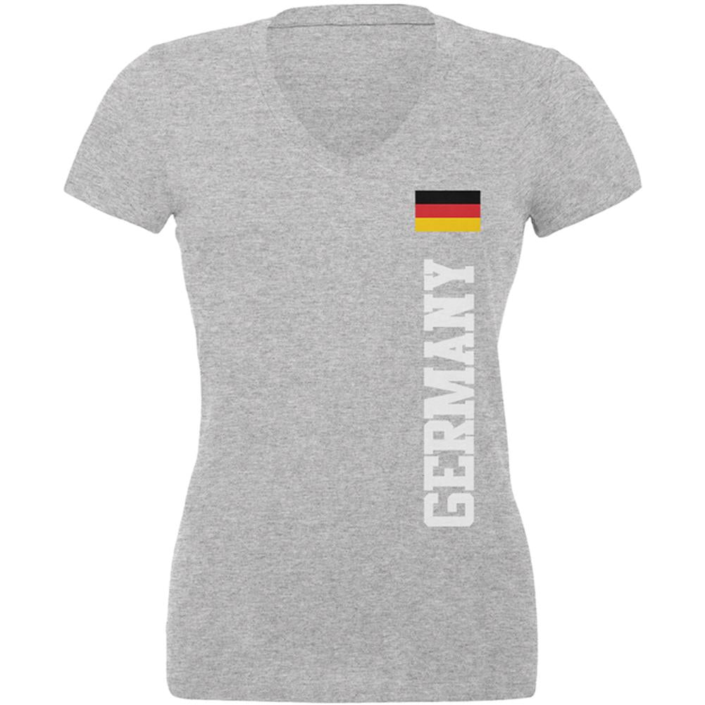 Oktoberfest Germany World Cup Juniors V-Neck T Shirt Juniors T-Shirts Old Glory 2XL Heather 