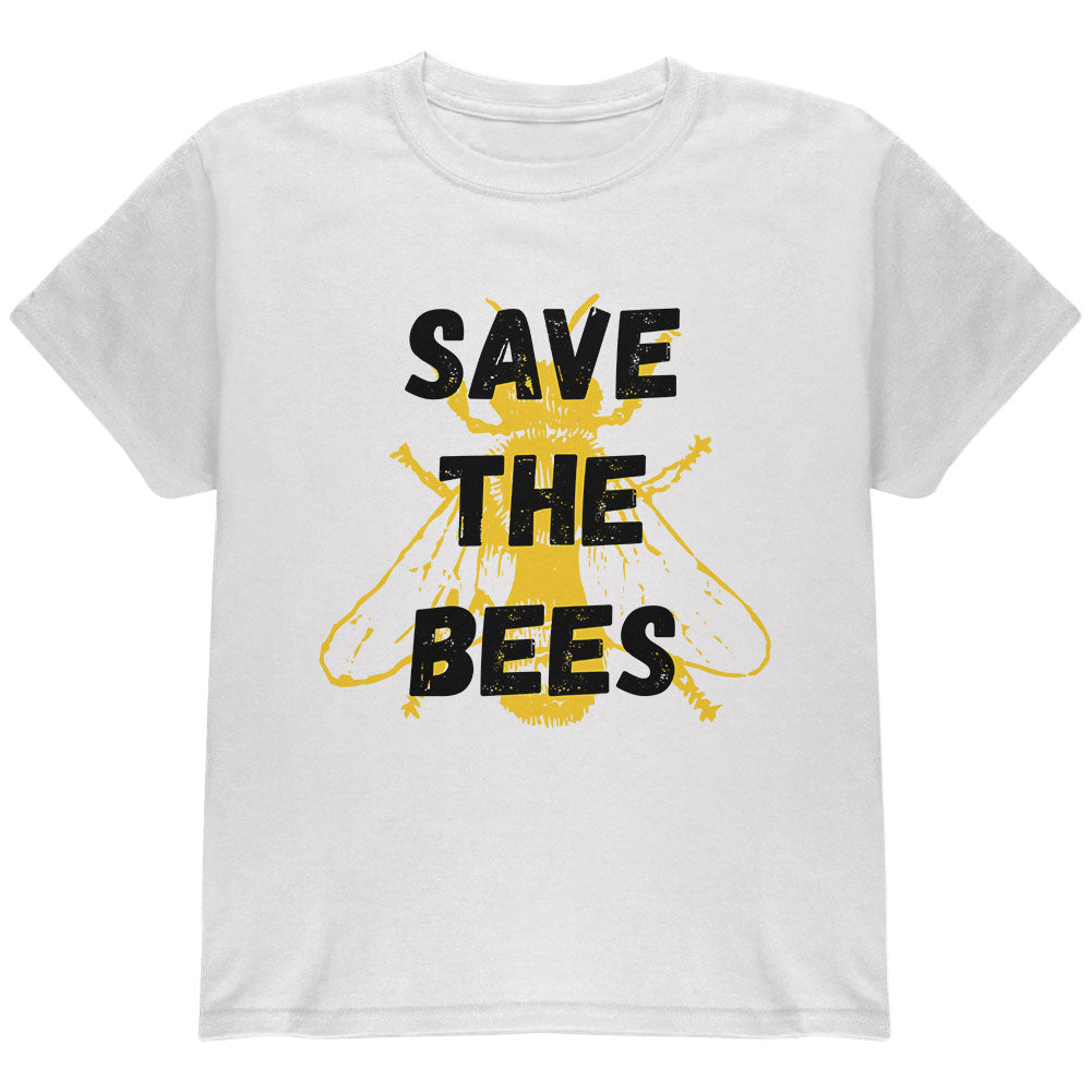 Honey Bee Save the Bees Youth T Shirt Youth T-Shirts global YLG White 