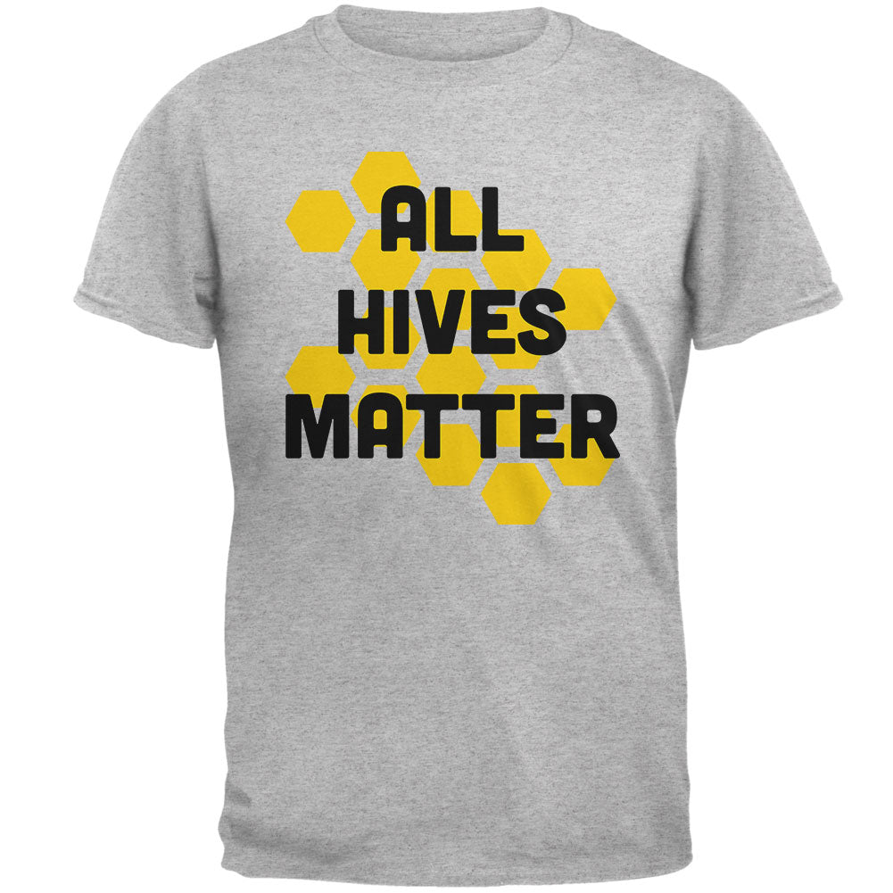 Honey Bee All Hives Matter Honeycomb Mens Soft T Shirt Men's T-Shirts global 2XL Heather 