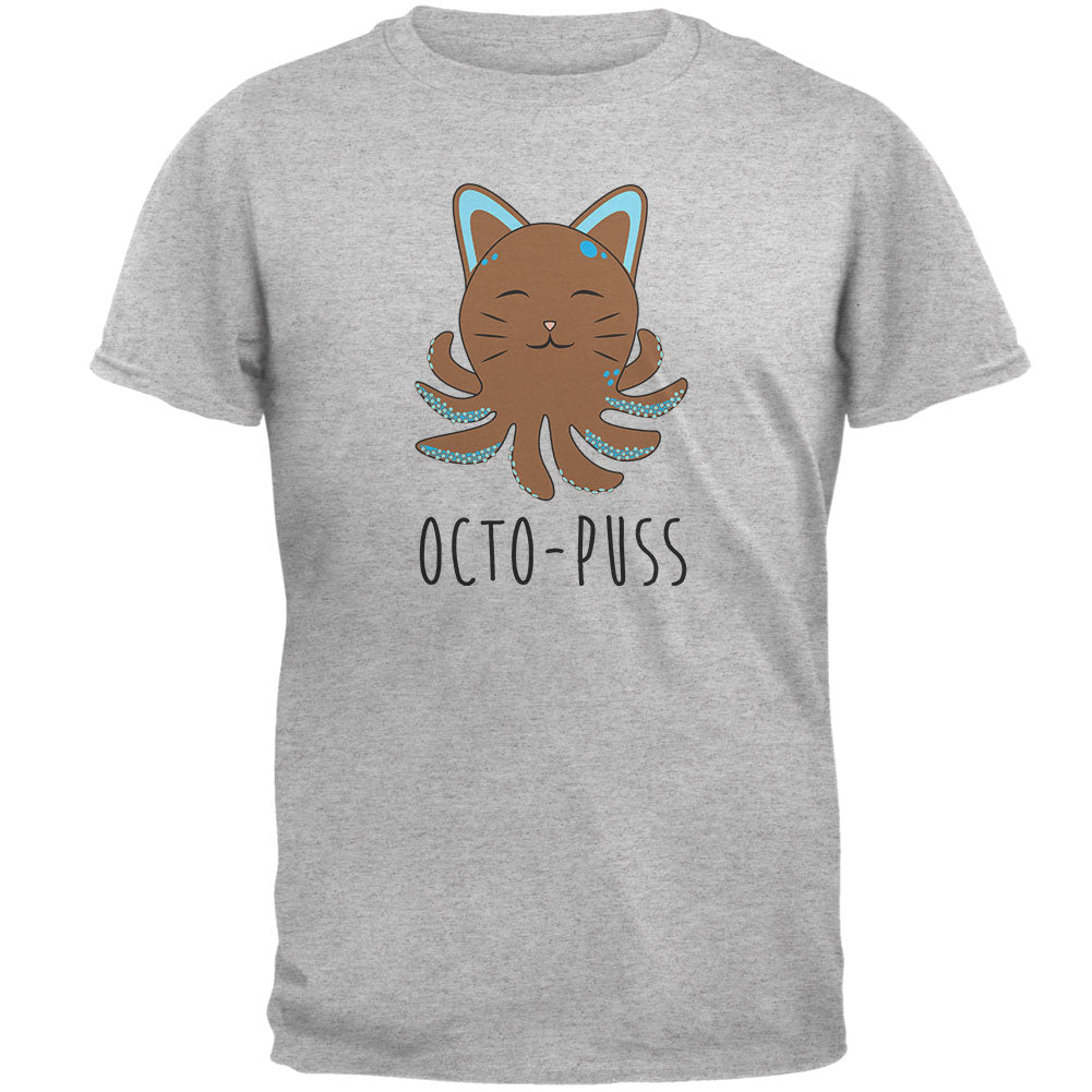 Octopus Octo-Puss Cat Funny Mens T Shirt Men's T-Shirts Old Glory 2XL Heather 