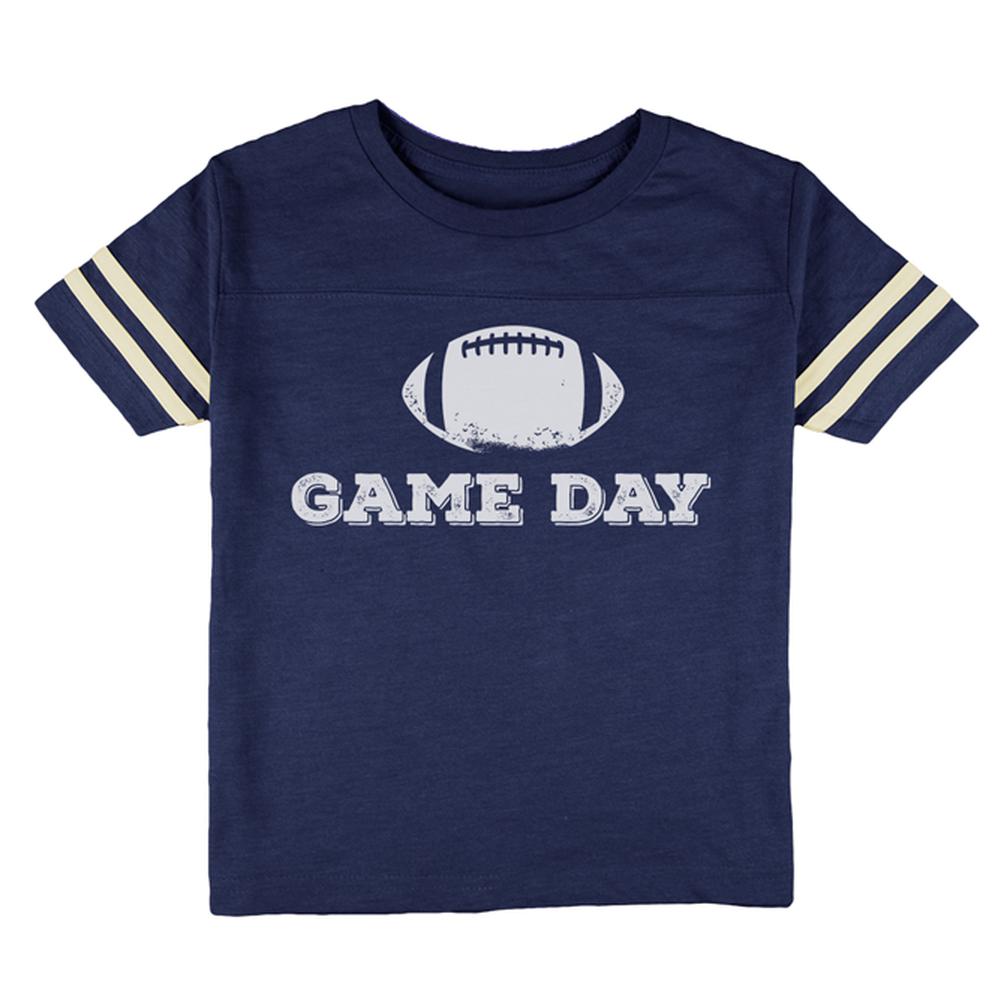 Game Day Football Toddler Football T Shirt Toddler T-Shirts Old Glory 2T Heather Royal 