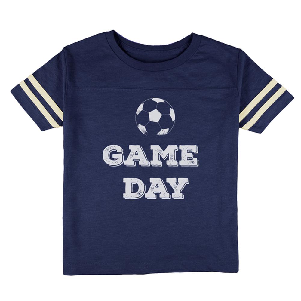 Game Day Soccer Toddler Football T Shirt Toddler T-Shirts Old Glory 2T Heather Royal 