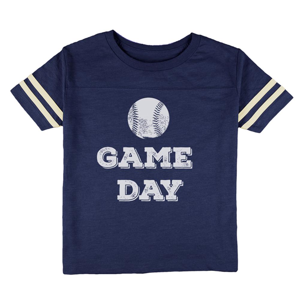 Game Day Baseball Toddler Football T Shirt Toddler T-Shirts Old Glory 2T Heather Royal 