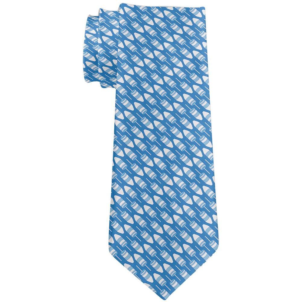 Summer Sun Bouys Repeat Pattern Diagonal All Over Neck Tie Men's Neck Ties Old Glory OS Blue 