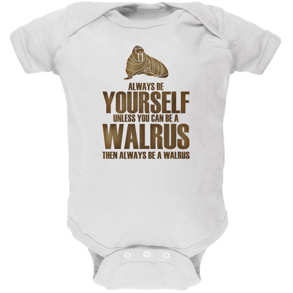 Always Be Yourself Walrus Soft Baby One Piece Baby One Piece Old Glory 0-3M White 