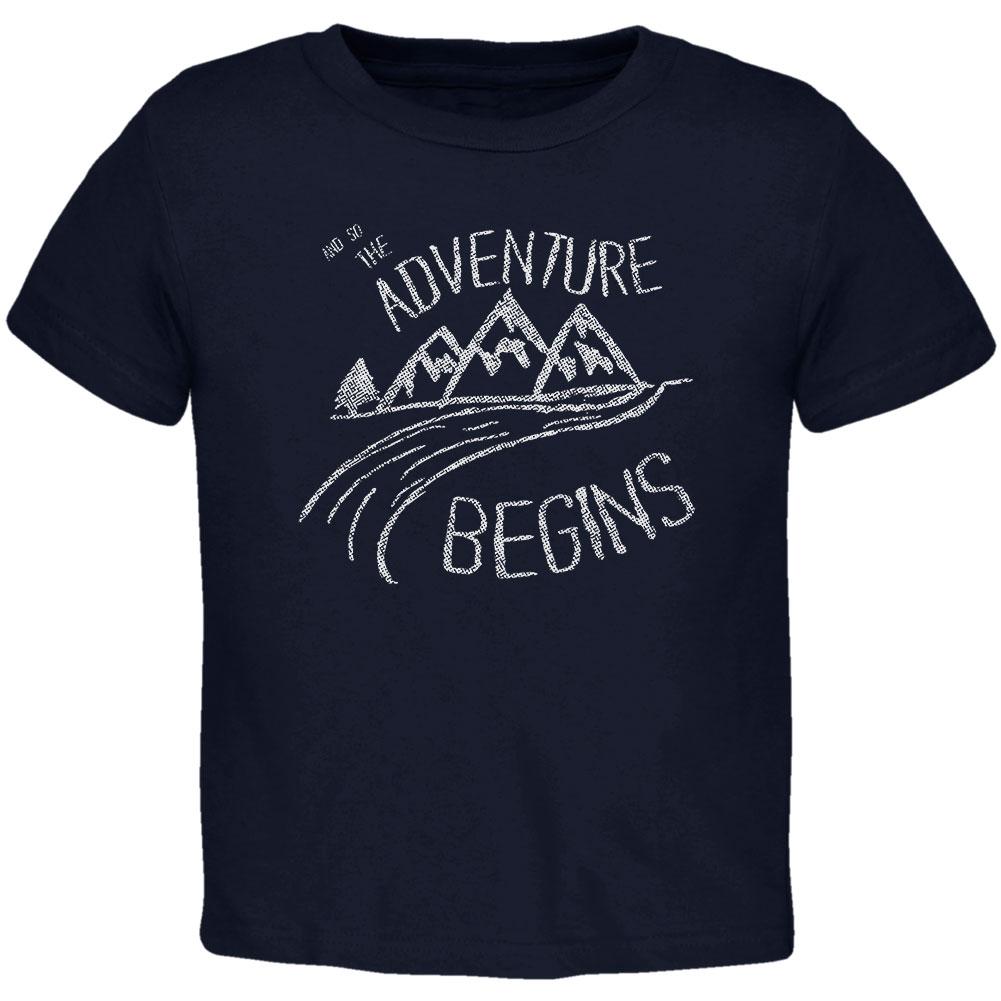 Camping So The Adventure Begins Toddler T Shirt Toddler T-Shirts Old Glory 2T Navy 