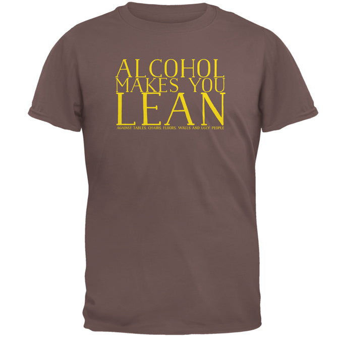 Alcohol Makes You Lean Funny Mens T Shirt Men's T-Shirts global 2XL Chestnut 