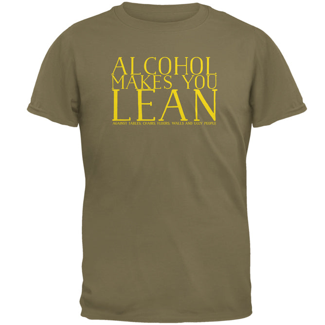 Alcohol Makes You Lean Funny Mens T Shirt Men's T-Shirts global 2XL Prairie Dust 