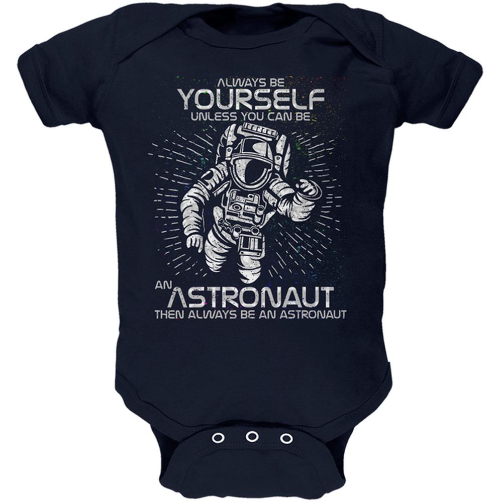 Always be Yourself Unless Astronaut Soft Baby One Piece Baby One Piece Old Glory 0-3M Navy 